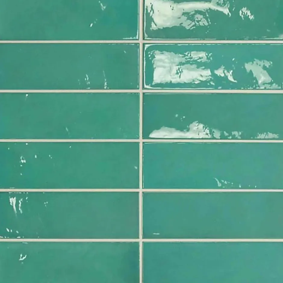 Gioia Materia Faïence Effet Zellige Turquoise VILLAGE 6,5x20 Teal - LES CARREAUX DE JEAN