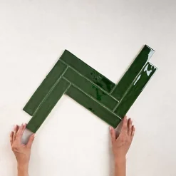 Faïence Effet Zellige Vert Émeraude SAONA 5x25 Green - Les Carreaux de Jean-Les Carreaux De Jean  Outlet
