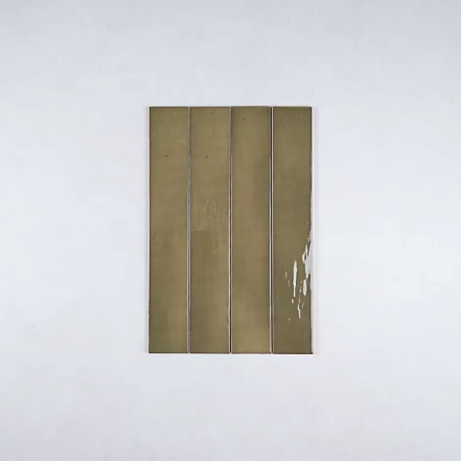 Gioia Materia Faïence Effet Zellige Vert Olive MANACOR 6,5x40 basil green - Les Carreaux de Jean