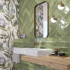 Faïence Effet Zellige Vert CINQUE TERRE Emerald 10x30cm - Les Carreaux de Jean-Reflex Boutique