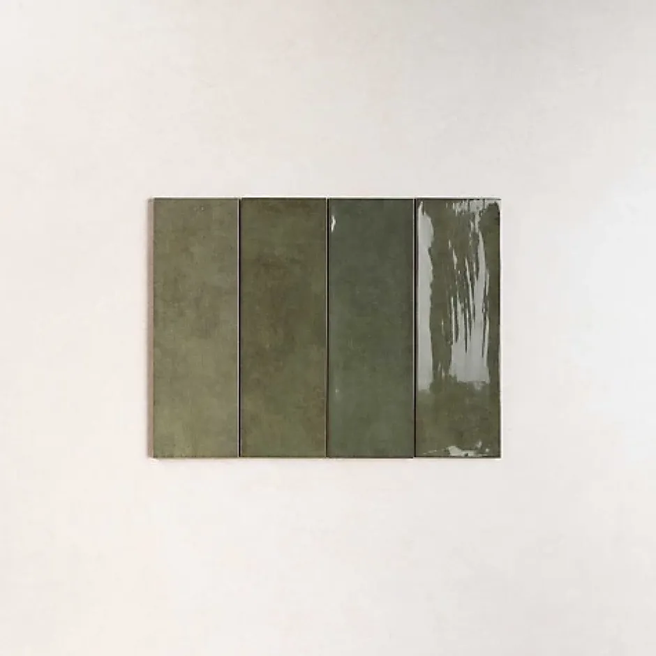 Faïence Effet Zellige Vert CINQUE TERRE Emerald 10x30cm - Les Carreaux de Jean-Reflex Boutique