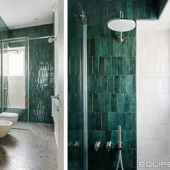 Gioia Materia Faïence Effet Zellige Vert ARTISAN 6.5x20 Green - Les Carreaux de Jean