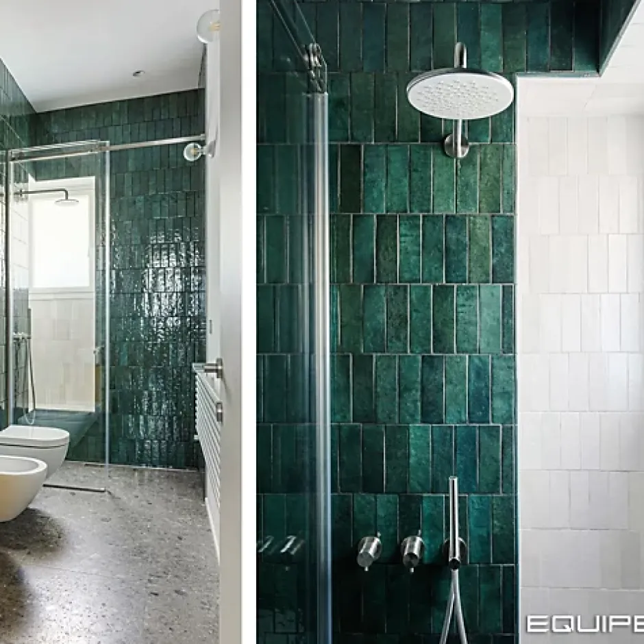 Gioia Materia Faïence Effet Zellige Vert ARTISAN 6.5x20 Green - Les Carreaux de Jean