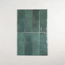 Gioia Materia Faïence Effet Zellige Vert ARTISAN 6.5x20 Green - Les Carreaux de Jean