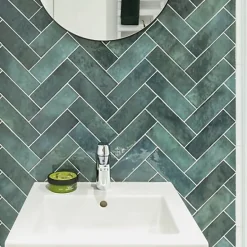 Gioia Materia Faïence Effet Zellige Vert ARTISAN 6.5x20 Green - Les Carreaux de Jean