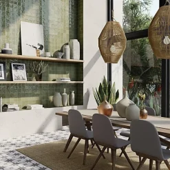 Les Carreaux De Jean Faïence Effet Zellige Vert CHAOUEN 10x10 Forest - Les Carreaux de Jean