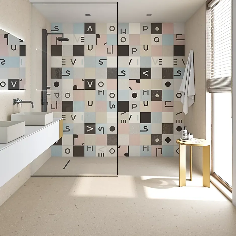 Vives Faïence Filippo Soul Garland Rosa negro 20 x 20cm ( vendu par boite de 1 m² )