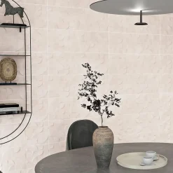 Faïence murale à motifs géométriques effet béton blanc L.90 x l.30 cm x ép.10,5 mm, Asphalt-Baldocer