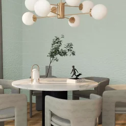 Etile Faïence murale beige vert menthe décor 3D mat L.90 x l.30 cm x ép.10,5 mm, Aspen