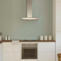 Etile Faïence murale beige vert menthe décor 3D mat L.90 x l.30 cm x ép.10,5 mm, Aspen