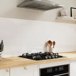 GoodHome Faïence murale blanc brillant L.90 x l.30 cm x ép.8,7 mm, Aragone