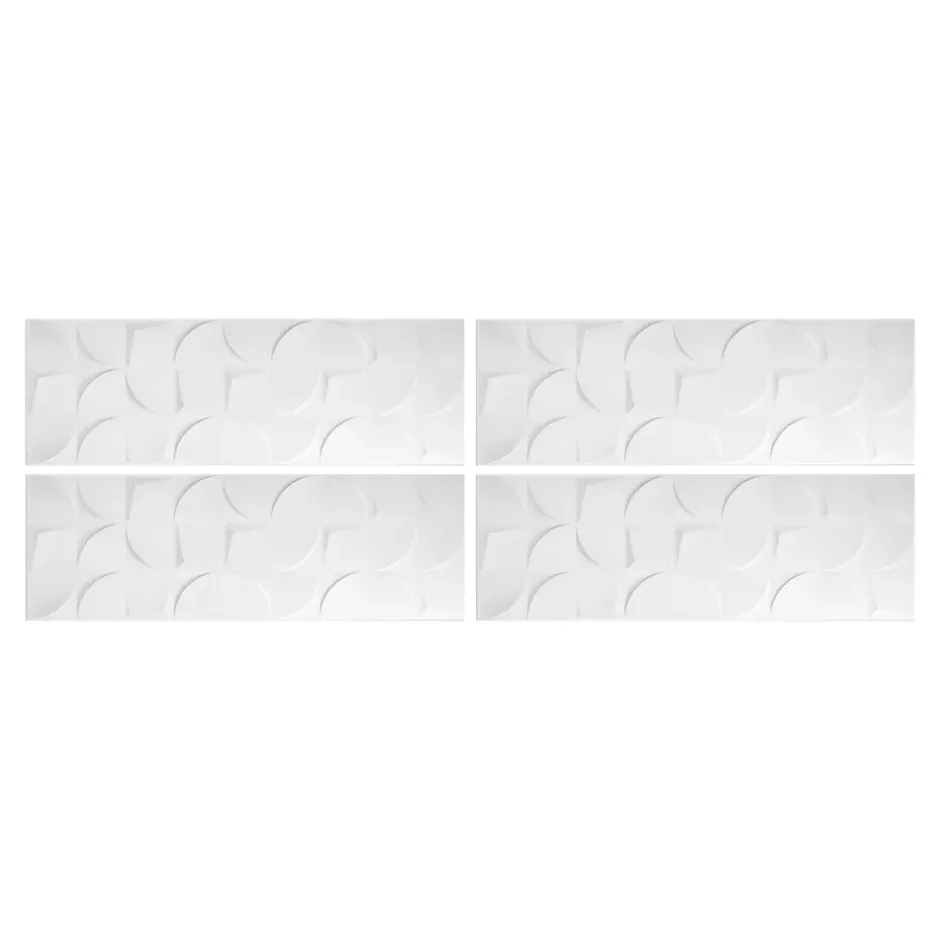 Faïence murale blanc décor géométrique L.90 x l.30 cm x ép.8,7 mm, Aragone-GoodHome Outlet