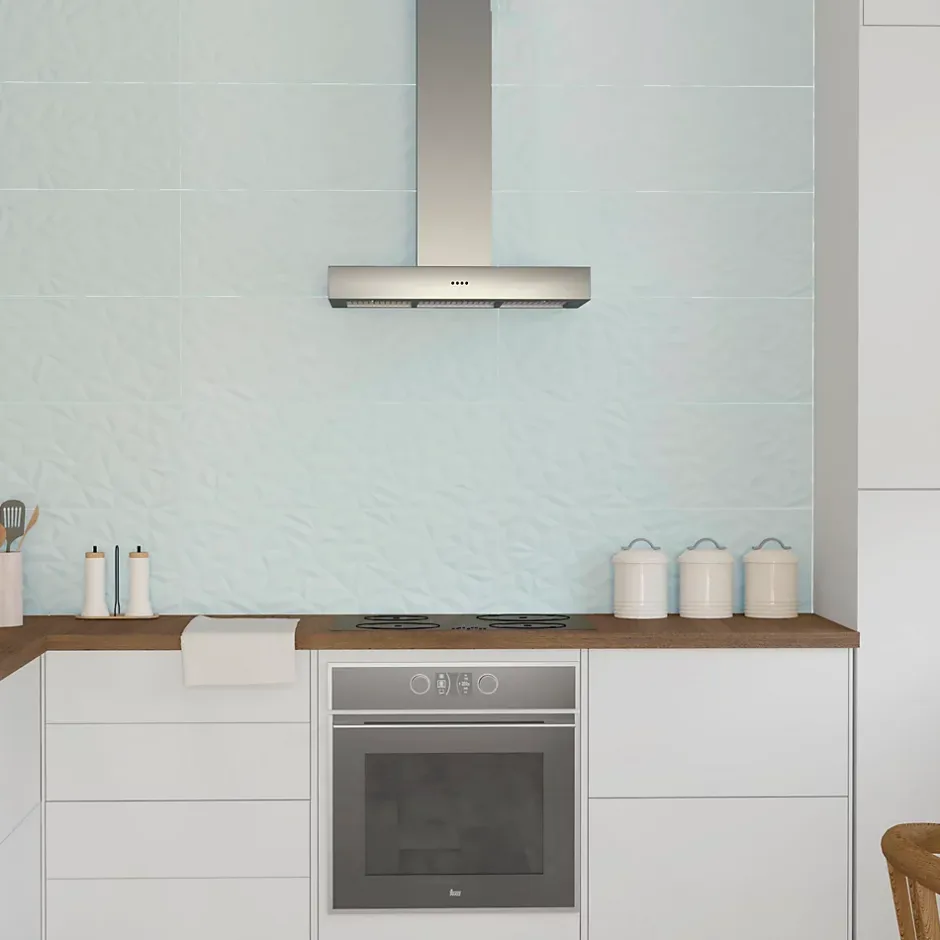 Faïence murale bleu ciel décor 3D mat L.90 x l.30 cm x ép.10,5 mm, Aspen-Etile Best