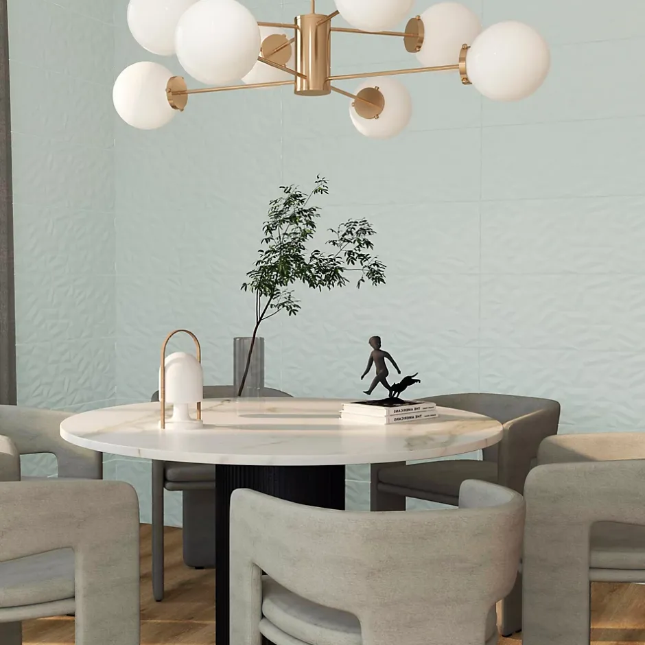 Faïence murale bleu ciel décor 3D mat L.90 x l.30 cm x ép.10,5 mm, Aspen-Etile Best