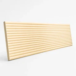 Faïence murale décor relief linéaire effet terre cuite beige clair mat L.30 x l.7 cm, Minerra