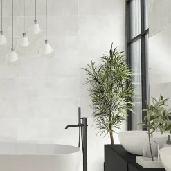 Baldocer Faïence murale effet béton gris clair mat L.90 x l.30 cm x ép.10,5 mm, Unik