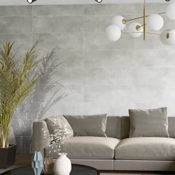 Faïence murale effet béton gris mat L.90 x l.30 cm x ép. 10,5 mm, Unik-Baldocer