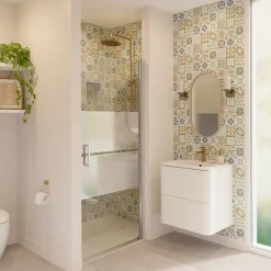 GoodHome Faïence murale effet carreaux de ciment tons beiges et bleus L.60 x l.20 cm x ép.8,3 mm, Konkrete