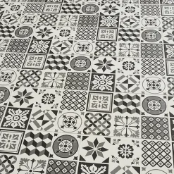 GoodHome Faïence murale effet carreaux de ciment tons noirs et blancs L.60 x l.20 cm x ép.8,3 mm, Konkrete