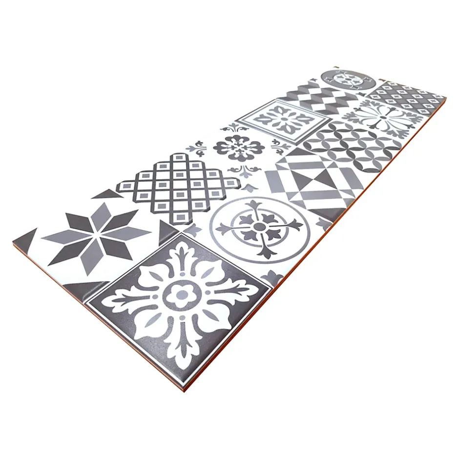 GoodHome Faïence murale effet carreaux de ciment tons noirs et blancs L.60 x l.20 cm x ép.8,3 mm, Konkrete