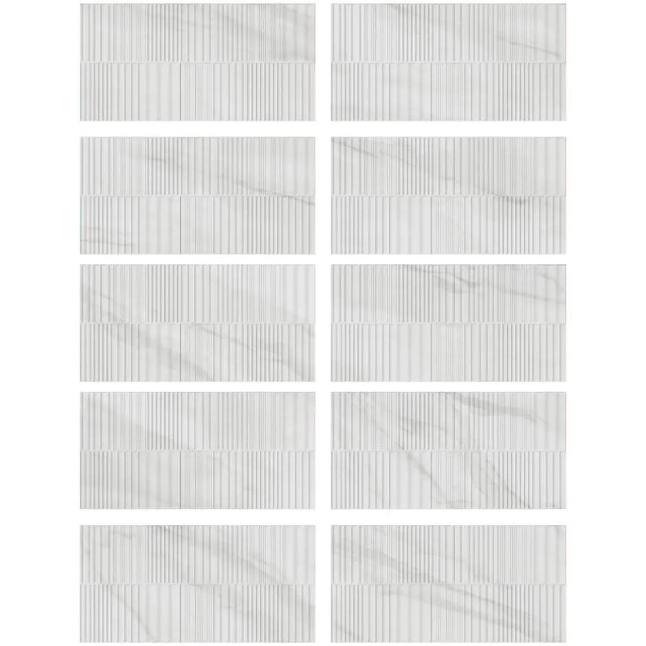 Faïence murale effet marbre blanc brillant décor texturé L.60 x l.30 cm x ép.7 mm, Celena-Ecoceramic Sale