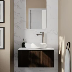 GoodHome Faïence murale effet marbre blanc brillant L.90 x l.30 cm x ép.8,7 mm, Oazis