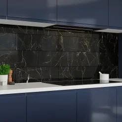 Faïence murale effet marbre noir brillant L.60 x l.20 cm x ép.9,4 mm, Aruma-GoodHome Best