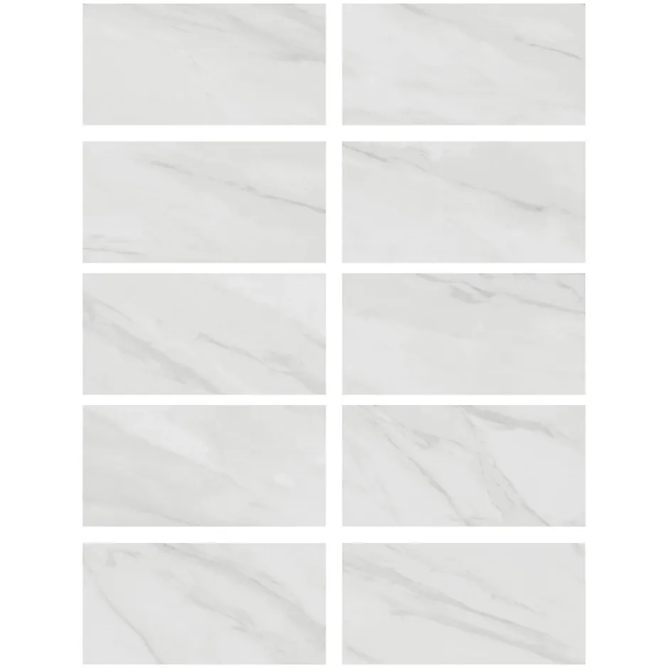 Ecoceramic Faïence murale effet marbre blanc brillant L.60 x l.30 cm x ép.7 mm, Celena