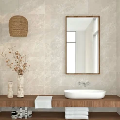 Faïence murale effet marbre taupe brillant L.90 x l.30 cm x ép.10,5 mm, Balmoral-Baldocer