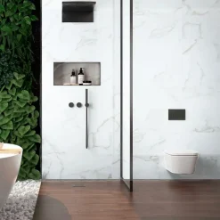 Faïence murale effet marbre blanc brillant L.40 x l.25 cm x ép.8,8 mm, Galac-Socer New