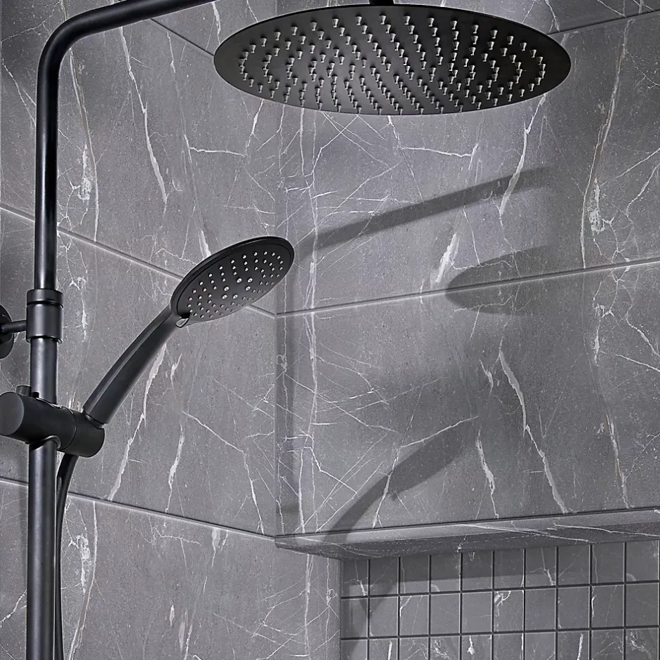 Faïence murale effet marbre gris L.60 x l.20 cm x ép.9,4 mm, Aruma-GoodHome Outlet