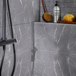 Faïence murale effet marbre gris L.60 x l.20 cm x ép.9,4 mm, Aruma-GoodHome Outlet