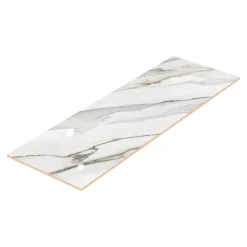 GoodHome Faïence murale effet marbre brillant blanc et doré L.90 x l.30 cm x ép.8,7 mm, Oazis