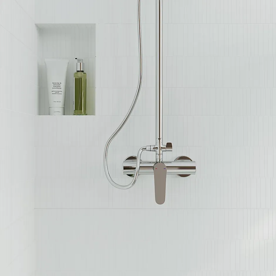 Faïence murale effet origami blanc L.90 x l.30 cm x ép.10,5 mm, Aragone-GoodHome Hot