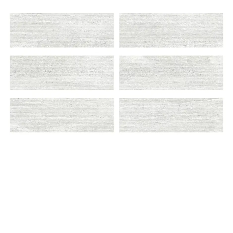 Faïence murale effet pierre blanc mat décor texturé L.60 x l.20 cm x ép.9,5 mm, Althea-Ecoceramic Hot