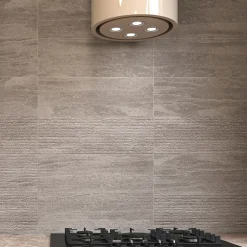 Ecoceramic Faïence murale effet pierre gris mat décor texturé L.60 x l.20 cm x ép.9,5 mm, Althea