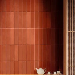 Faïence murale effet pierre terre cuite marron L.30 x l.7 cm, Minerra- Clearance