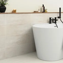 Faïence murale effet travertin ivoire mat L.60 x l.20 cm x ép.9,4 mm, Soft Travertin-GoodHome Best