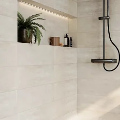 Faïence murale effet travertin ivoire mat L.60 x l.20 cm x ép.9,4 mm, Soft Travertin-GoodHome Best