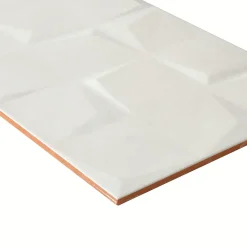 Alaplana Faïence murale en terre cuite effet béton décor blanc mat L.60 x l.30 cm x ép.8,5 mm, Taris