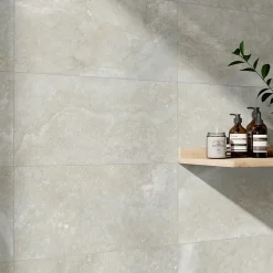 Alaplana Faïence murale en terre cuite effet pierre gris mat L.60 x l.30 x ép.8,5cm, Nor