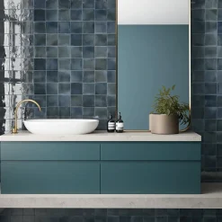 Faïence murale Funny Vintage bleu nuit 10 x 10 cm- New