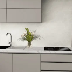 Faïence murale gris effet marbre brillant L.90 x l.30 cm x ép.10,5 mm, Balmoral-Baldocer Discount