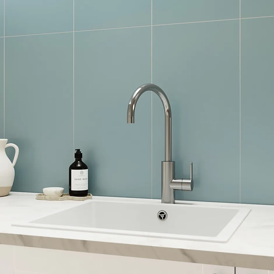 Faïence murale intérieur bleu satiné L.60 x l.30 cm x ép.7 mm, Colville-GoodHome Sale