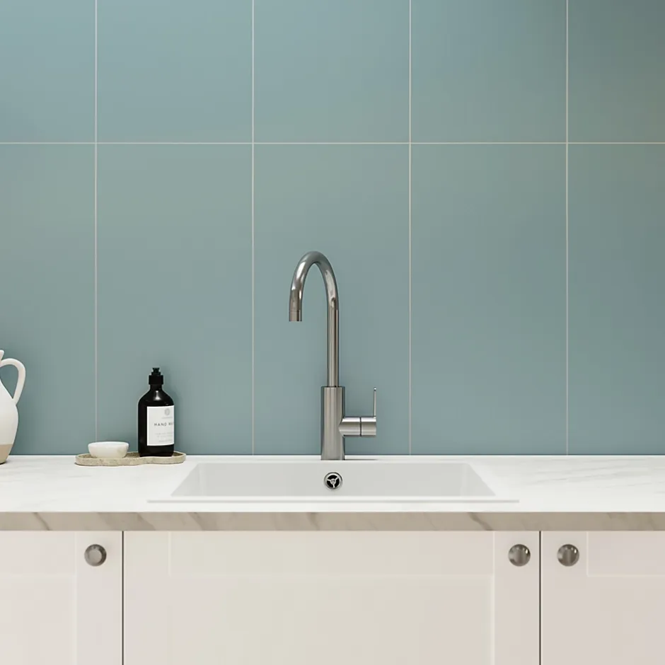 Faïence murale intérieur bleu satiné L.60 x l.30 cm x ép.7 mm, Colville-GoodHome Sale