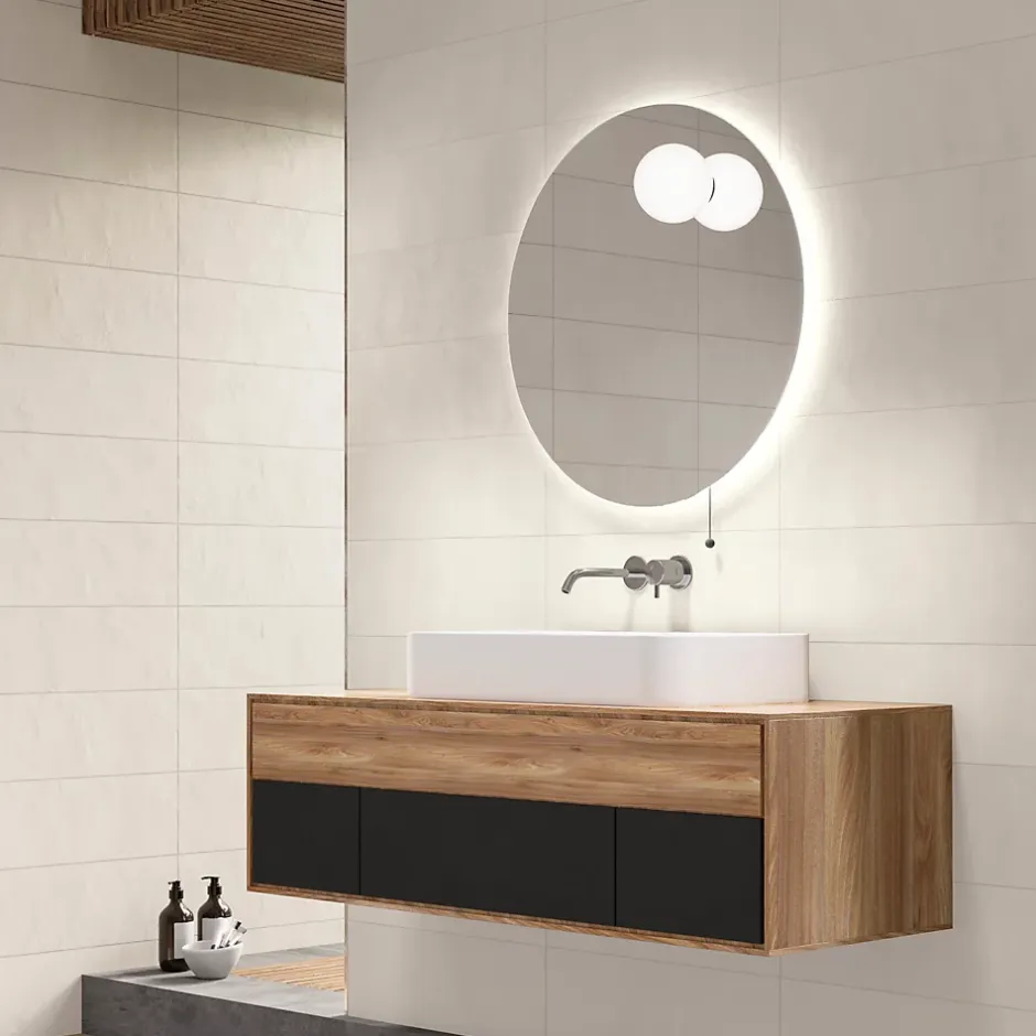 Faïence murale intérieur blanc cassé mat L.75 x l.25 cm x ép.9 mm, Terre-Mykonos Sale