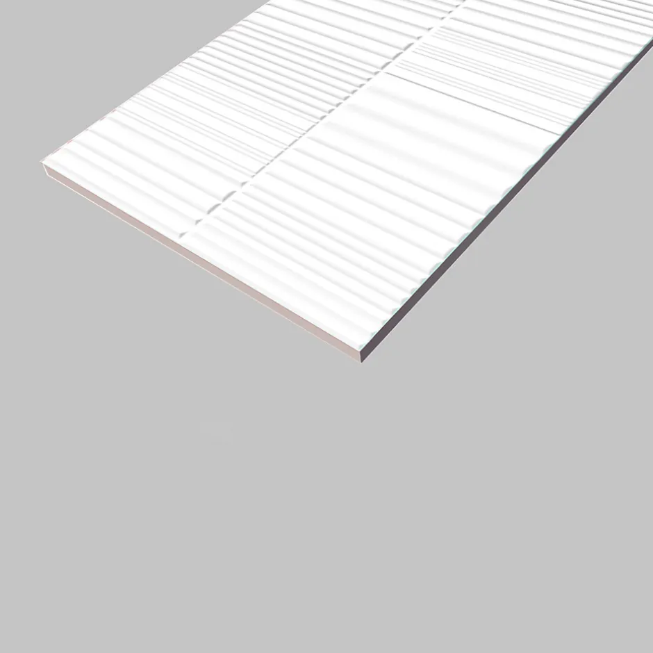 GoodHome Faïence murale intérieur blanc brillant à motif L.60 x l.30 cm x ép.7 mm, Colville