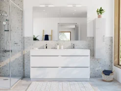 Faïence murale intérieur effet pierre ivoire mat L.75 x l.25 cm x ép.9 mm, GeoTech-Mykonos