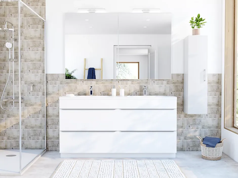 Faïence murale intérieur effet béton gris mat L.75 x l.25 cm x ép.6,65 mm, Anduin- Hot