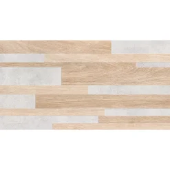 Faïence murale intérieur effet bois et béton L.60 x l.30 cm x ép.8,2 mm, Tendance